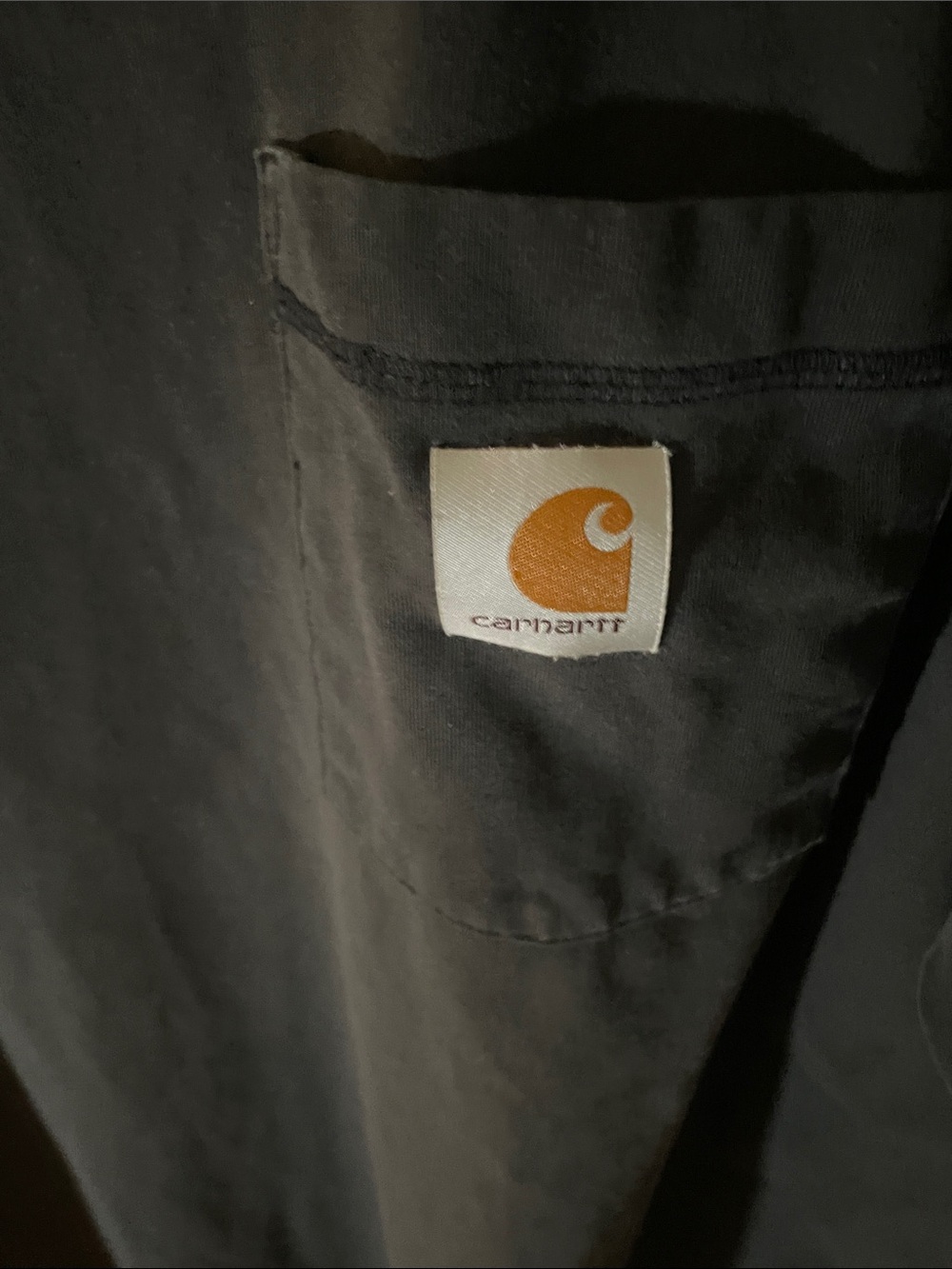 Carhartt Black Short-Sleeve Pocket Tee with Orange Trim Men’s XL - Picture 3 of 3